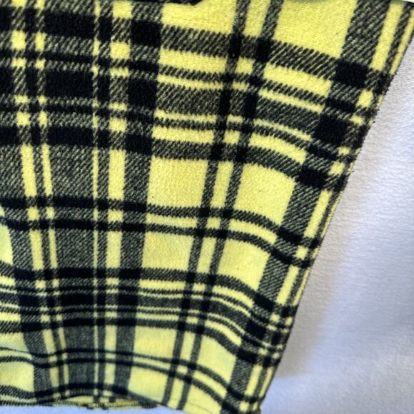 Forever 21 Men Yellow Black Plaid Hooded Flannel Shirt Jacket Size L Pockets - Picture 10 of 12